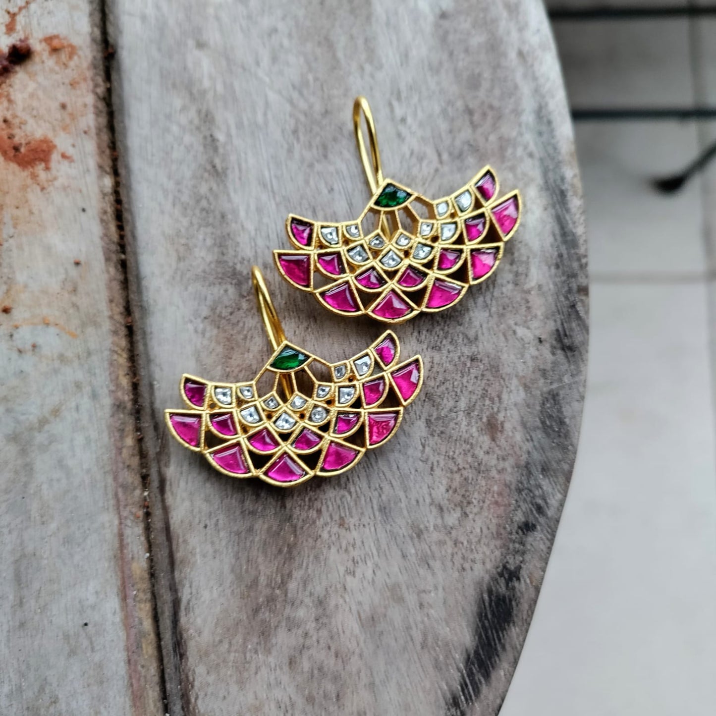 Jadau Kundan designer earring cum Bugadi