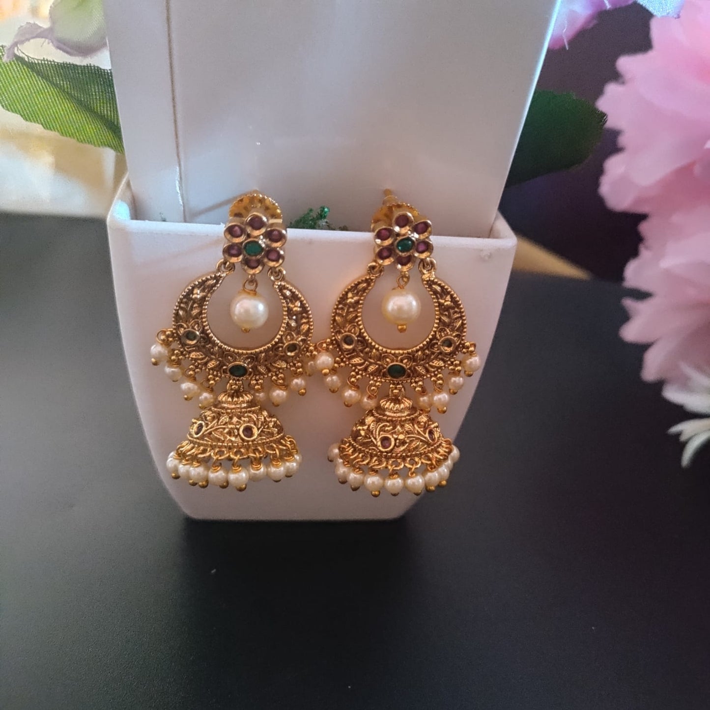 Stone jumkha earring