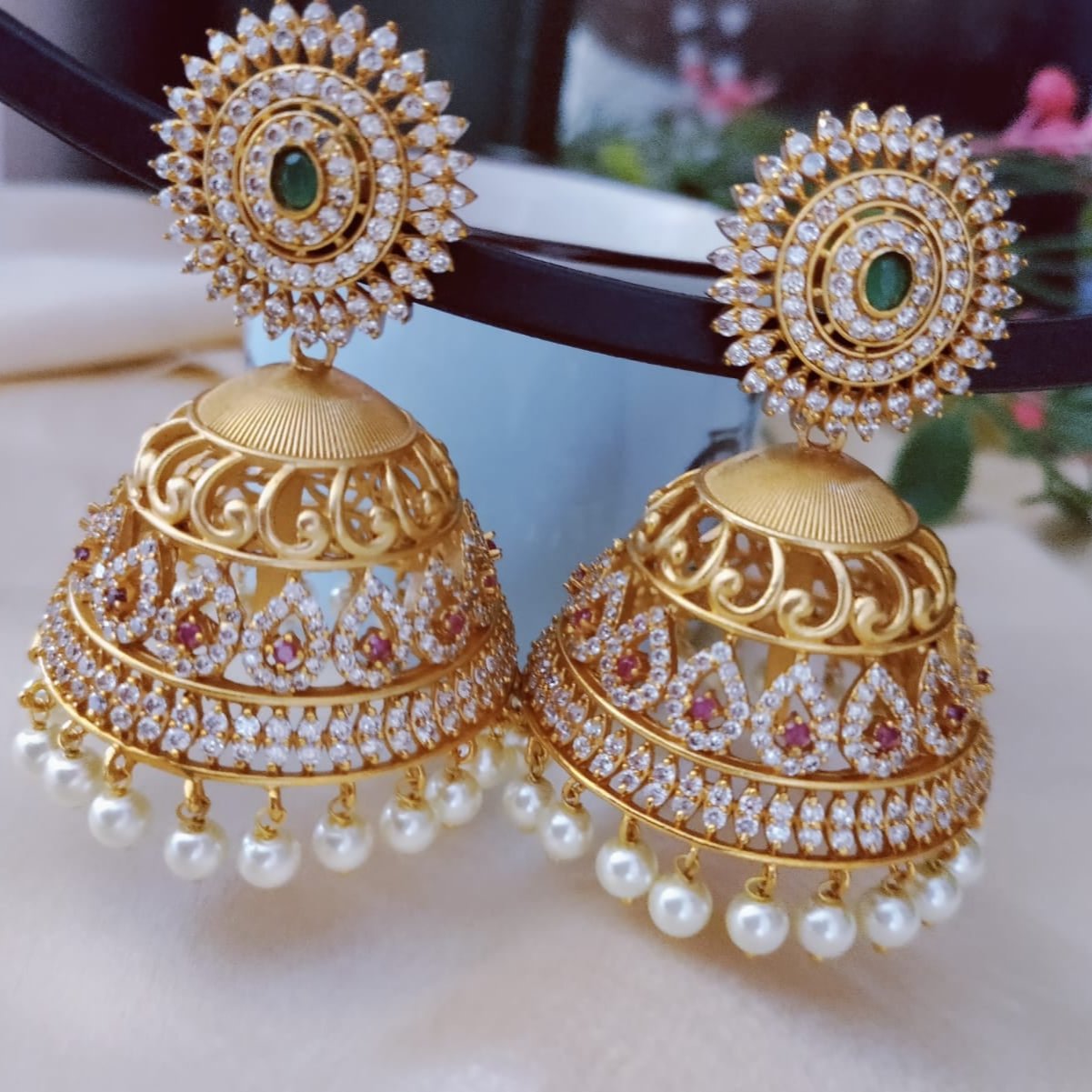 Golden big jumkha earring