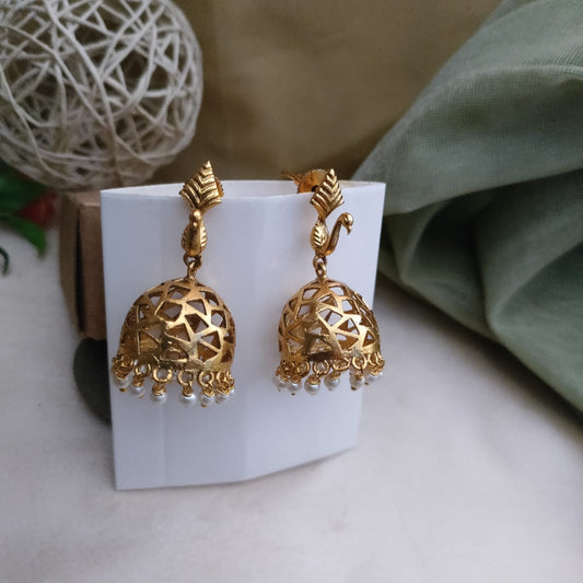 Peacock plain jumkha earring