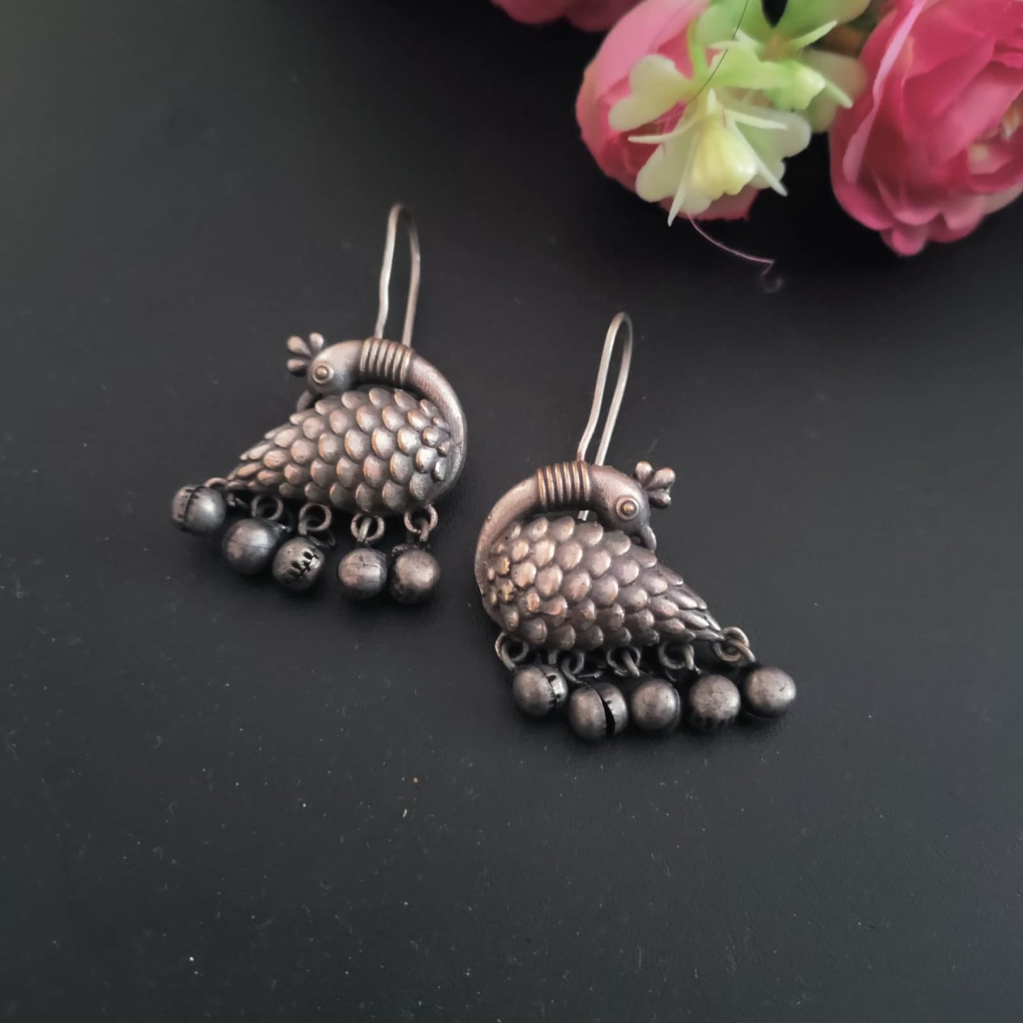 Peacock SLA hook earring