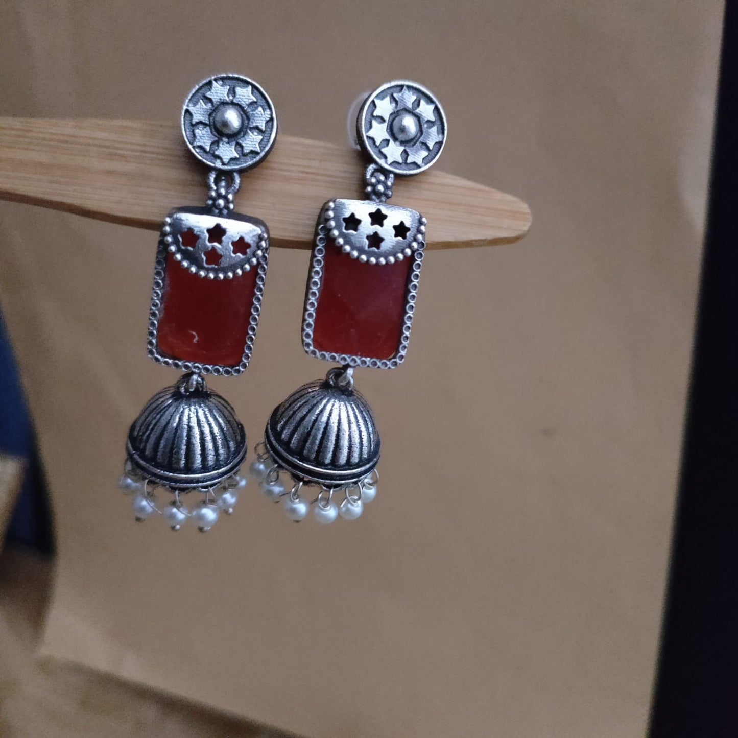 3 layered designer long jumkha earring