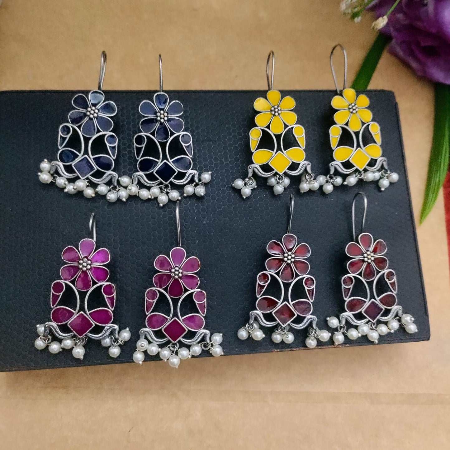 Afghan look alike hand painted daily wear earring