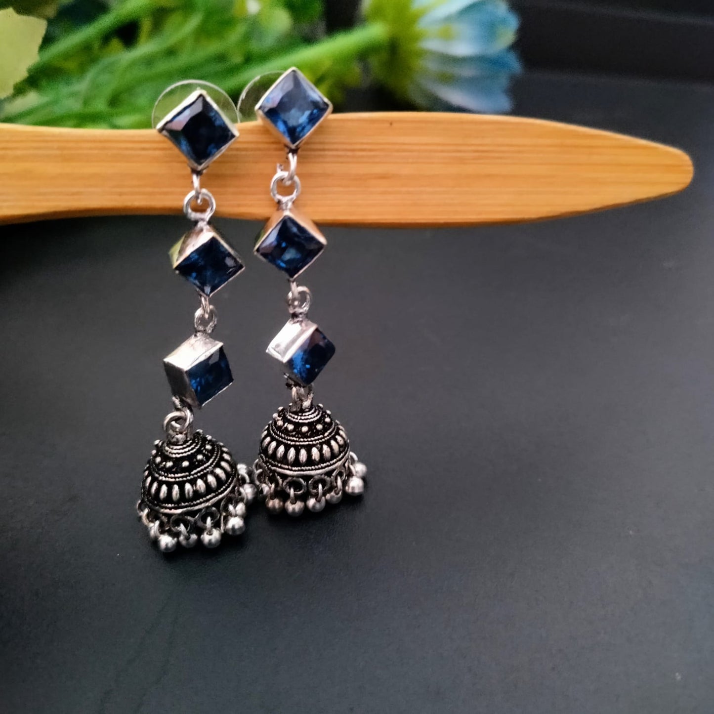 3 stone jumkha earring