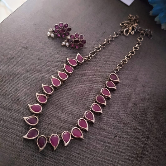 Ruby stone sla necklace