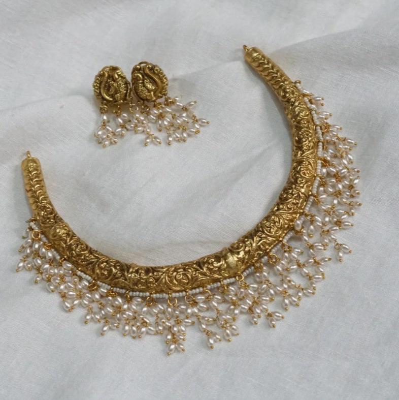 Golden Designer Hasuli with pearl