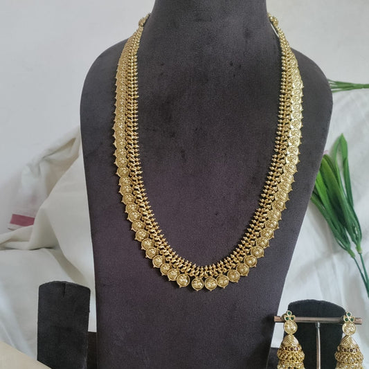 Long Lakshmi coin necklace set