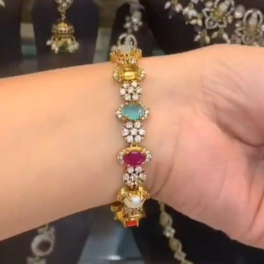 Navratna stone CZ bracelet