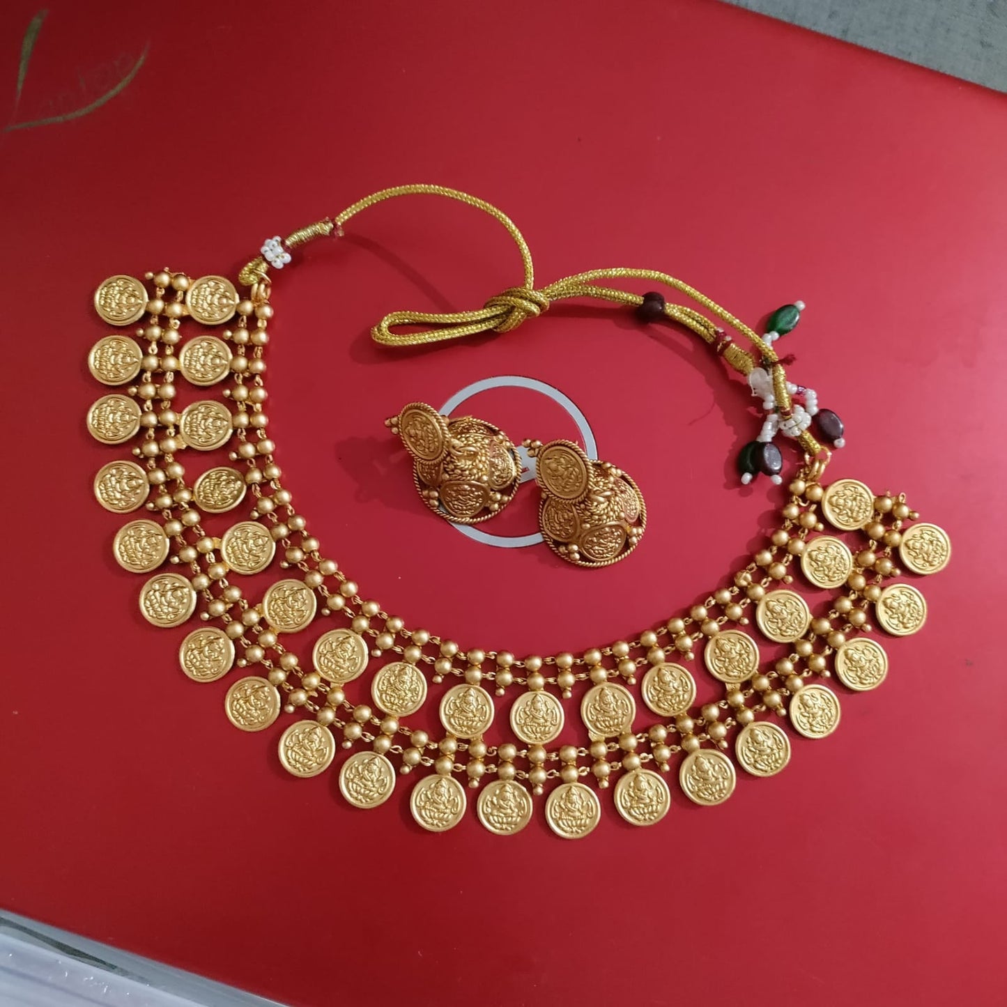 Two layered lakshmi coin necklace